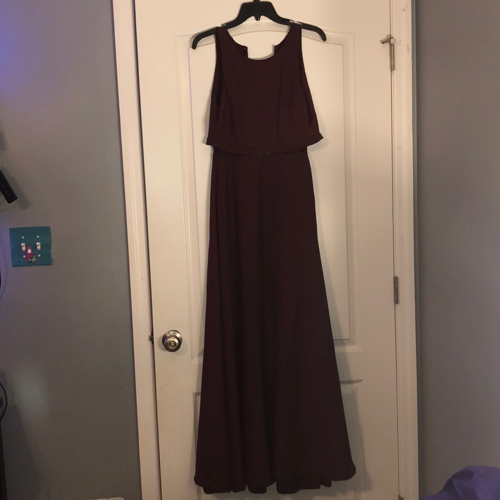 Lulus True Lover Burgundy Backless Maxi Dress